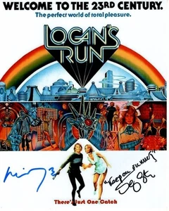 JENNY AGUTTER and MICHAEL YORK Signed 8x10 LOGAN'S RUN Photo w/ Hologram COA - Picture 1 of 2