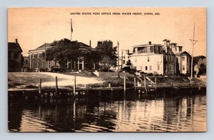 US Post Office Water Front Site of Fort Lewes DE War of 1812 MAYROSE CO Postcard - Picture 1 of 4