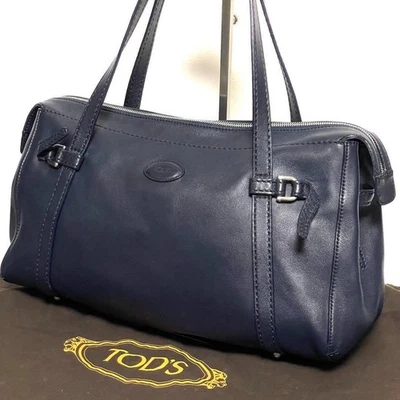 TOD'S 手包 单肩包 托特包 钱包 皮革 深海军蓝 正品 — 第 1/4 张图片