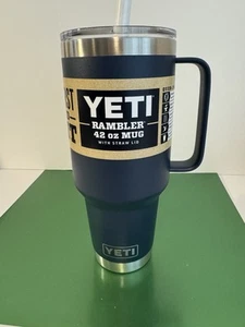 YETI Rambler 42 oz Straw Mug, Vacuum Insulated, Stainless Steel, Navy NEW - Picture 1 of 9