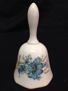 Vintage Inarco Japan Porcelain Bell w/ Blue Flowers Stamped E – 4779 - Picture 1 of 7