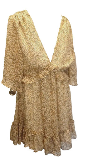 UNDERCOVER Abito Saints & Secret L Deep V volant ritagliato dietro stravagante cottage boho western