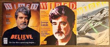STAR WARS WIRED MAGAZINE LOT OF 3 ~ GEORGE LUCAS FEB 1997 MAY 1999 DEC 2015