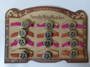 Vintage 40s OCCUPIED JAPAN Toy Novelty 12 WHISTLE WRIST WATCHES on Store Display - Picture 1 of 1