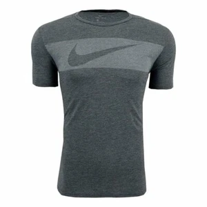 Nike Men's Breathe Hyper T-Shirt Grey M Swoosh Graphic Logo - Picture 1 of 11
