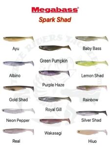 Megabass 4" Spark Shad Paddle Tail Swimbaits / Trailers - Choose Color