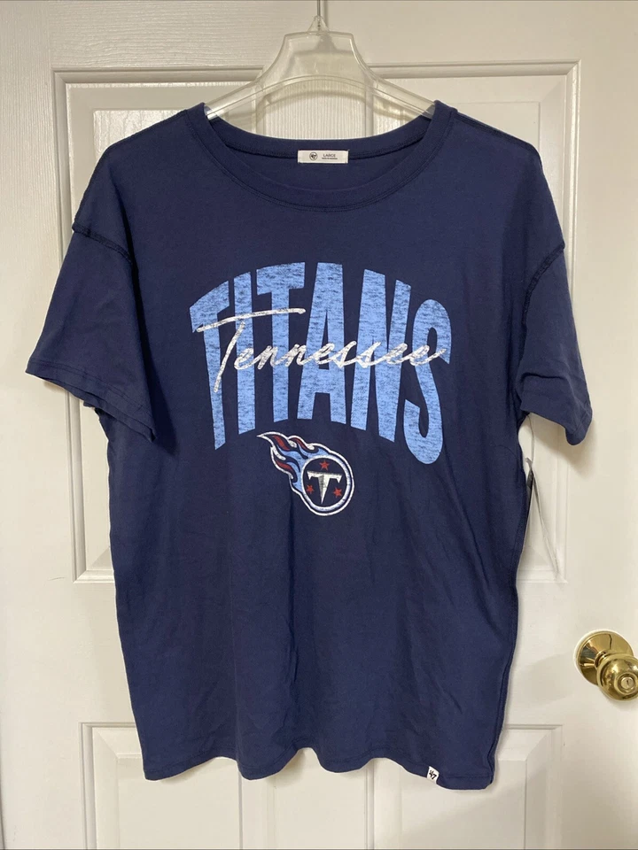 Women's 47 Brand Tennessee Titans T-Shirt Atlas Blue Size Large