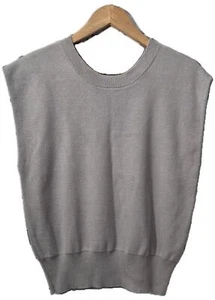 Nwt Francesca’s Blue Rain Ladies Light Gray Sleeveless Knit Sweater - Picture 1 of 3