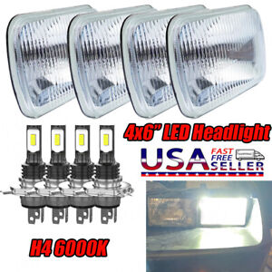 DOT Approved 4pcs 4x6" inch LED Headlights High/Low Beam for Datsun 720