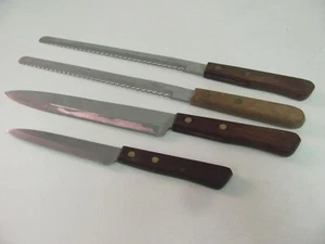 Vintage Set of 4 Robinson Assorted Serrated Blade Knives Stainless Steel Quality - Picture 1 of 6