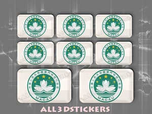 8 x 3D Aufkleber Resin gewölbt Wappen Macau - selbstklebender Vinylaufkleber - Bild 1 von 1