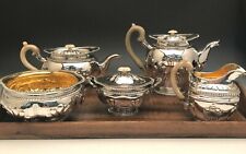 Beautiful antique Russian Silver 5 piece Coffee and Tea Set , 84%  Silver