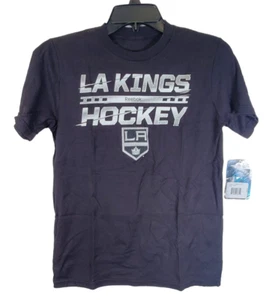 Reebok YOUTH LAKings HOCKEY Crew Neck T-Shirt,Black-Large 14/16 - Picture 1 of 6