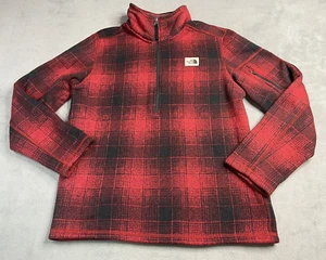 Vintage The North Face Pullover Sweater Large Red Plaid Brown Tag Gorpcore Hike - Picture 1 of 9