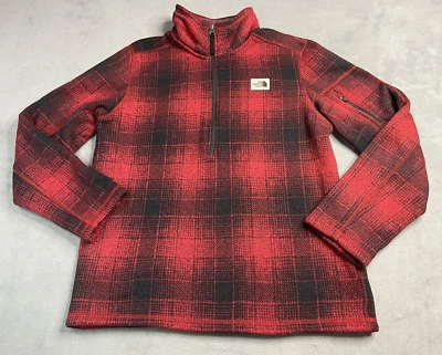 Vintage The North Face Pullover Sweater Large Red Plaid Brown Tag Gorpcore Hike - Image 1 of 4