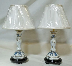 Pair of Candle Stick Lamps with silk shades. 3350/7765 - Picture 1 of 1