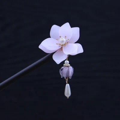 Chinese Hanfu Hair Sticks Forks Girls Flower Pendant Hairpins Sandalwood Hair - Image 1 of 4