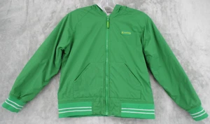 John Deere Jacket Boys 11/12 Reversible Hooded Logo Outdoor Pockets Zip Green - Picture 1 of 14