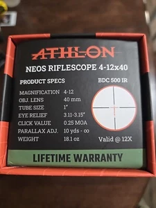 Athlon NEOS 4-12×40 BDC 500 IR - 216009 - Picture 1 of 6
