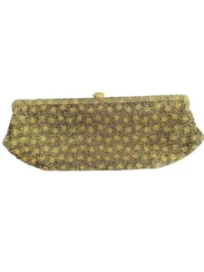 Vintage Gold And Black Clutch by Joseph Shoes 1960’s Mad Men Style - Picture 1 of 11