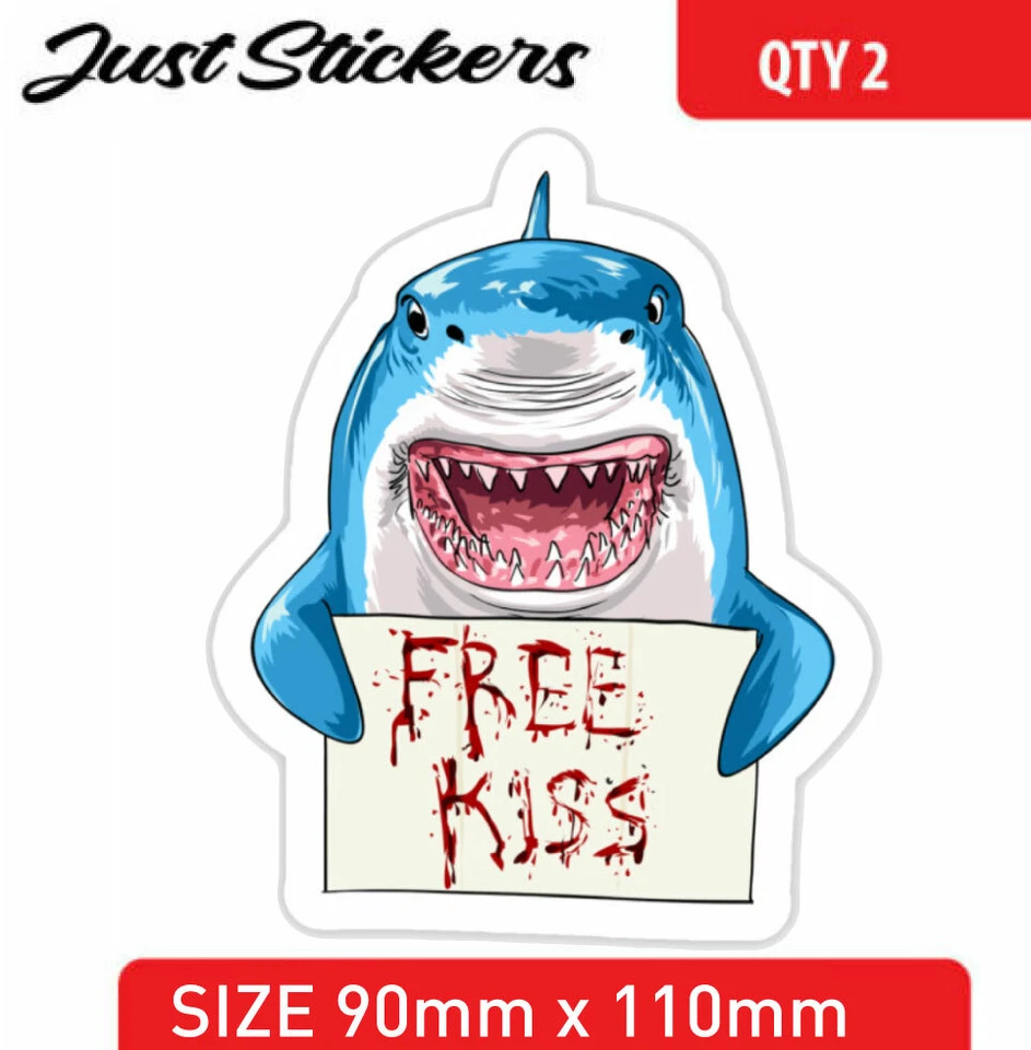 Funny Shark sticker car sticker , bumper sticker , skate , bike, window, laptop - Image 1 of 1