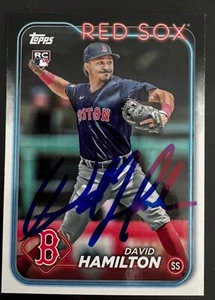 2024 Topps Series 1 David Hamilton Rookie Star Boston Red Sox Signed Card - Picture 1 of 1