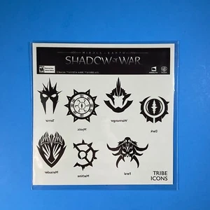 Shadow of War Tribe Icons Temporäre Tattoos 2017 Videospiel Vorbestellung Promo NEU! - Bild 1 von 3