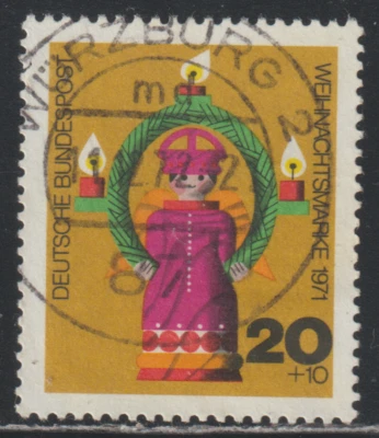 Germany 1971 SC# B488 - Christmas angel with lights - Used Lot # 593 - Image 1 of 2