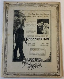 1931 Paramount-Publix Advertising Manual ~ FRANKENSTEIN ~ Boris Karloff - Picture 1 of 12
