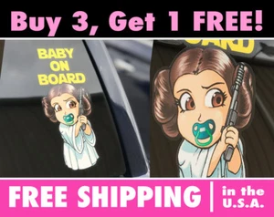 Baby Leia Sticker Baby on Board Sticker, Decal Baby Princess Leia Bumper Sticker - Picture 1 of 10