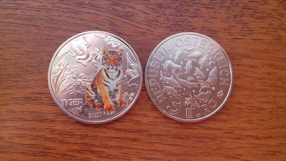 Autriche 3 euro neuf luminescent 2017 TIGRE - Photo 1/1