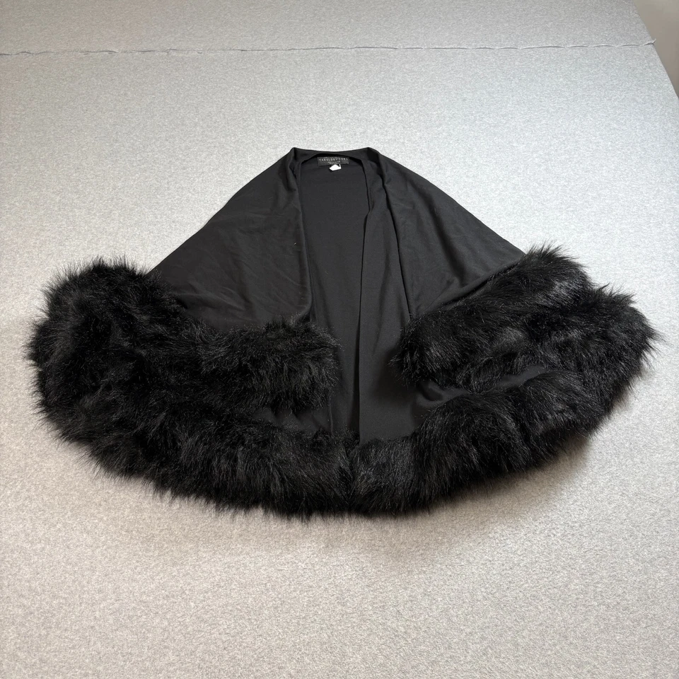 Capa Donna Salyers Fabulous Furs Mujer Negra Imitación Piel Tranquila Lujo Lagenlook Y2K Foto 1 de 4