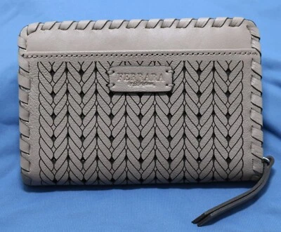 Cartera Brighton FERRARA SANTORINI NUEVA CON ETIQUETAS $220 Cuero Visón Cremallera Alrededor Foto 1 de 3