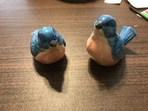Hand Painted Otagiri Salt and Pepper Set Blue Birds - Picture 1 of 6