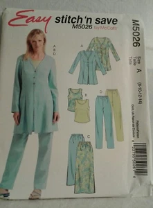 McCall's M5026 NEW UNCUT Stitch n Save Pattern Jacket Skirt Top Pants 8/10/12/14 - Picture 1 of 2