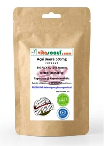 ACAI Beeren Extrakt 49500 - 365 Kapseln á 550mg (30:1) je Kaps - MADE IN GERMANY - Bild 1 von 6