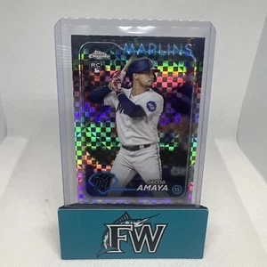 2024 Topps Chrome Jacob Amaya RC #92 X-Fractor Rookie Marlins Miami - Picture 1 of 2