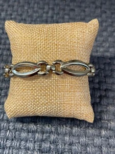 Vintage Monet Large Open Link Silver Tone Bracelet Safety Chain 7.5" - Picture 1 of 4