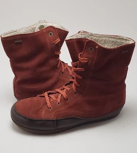 Women PATAGONIA Activist Waterproof Rusted Iron Leather Hiking Boots Warm Sz 8.5 - Picture 1 of 7