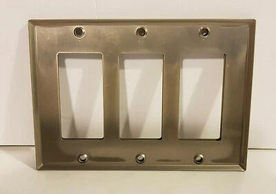 Luz de parede/tampa de interruptor placa/níquel escovado 3 gangues  - Imagem 1 de 3