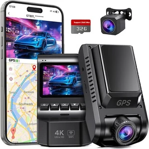 Nuovissima Dash Cam 2025 GT801 Anteriore e Posteriore, Dash Camera 4K/2.5K Full HD - Foto 1 di 8