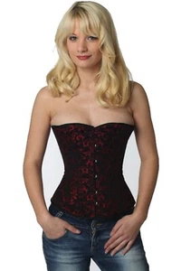 Corsage Korsett Rot Brokat lang normal rh81 - Bild 1 von 2
