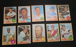 1968 Topps Baseball (10) Karten Lot keine Duplikate knitterfrei - Bild 1 von 21