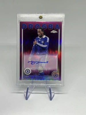 2025 Topps Didier Drogba  auto Chrome Purple Chelsea UEFA club competition /75 - Image 1 of 2