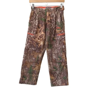 Cabela's Kids Camo Pants M Lined Fleece Warm Fall Winter Hunting Brown Realtree - Picture 1 of 8