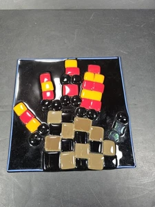 Azulejo de vidrio artístico colorido hecho a mano, 6" X 6" - Imagen 1 de 8