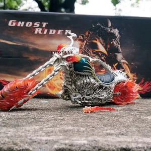 Movie Superhero Ghost Rider Flame Motorcycle Figure Ornament Collection Gift 9in - Picture 1 of 6