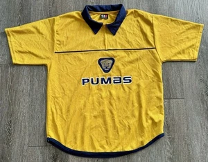 RARE Vintage ’90s UNAM Pumas 1/4 Zip Collar Yellow Futbol Soccer Jersey - Size L - Picture 1 of 8