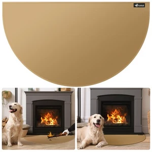Fireproof Fireplace Hearth Mat 24×42Inch Half Round Hearth Rug Protects Floor... - Picture 1 of 4