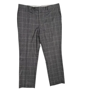 Pantalones de vestir Brunello Cucinelli pantalones de lana de franela a cuadros hechos en Italia 36x28 - Imagen 1 de 11